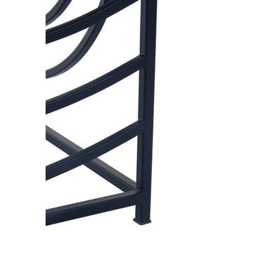Orsina Logan Mirrored Glass Coffee Table | Black Curved Metal Frame