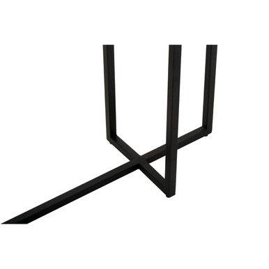 Orsina Cercle 2-Tier Console Table – Smoked Mirror & Black Metal