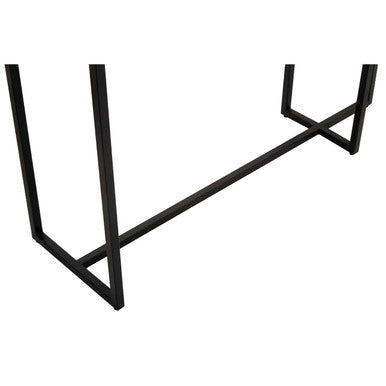 Orsina Cercle 2-Tier Console Table – Smoked Mirror & Black Metal