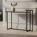 Orsina Cercle 2-Tier Console Table – Smoked Mirror & Black Metal