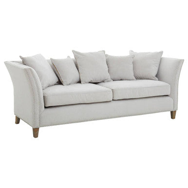 Orsina Sutton 3 Seater Grey Fabric Sofa – Modern Upholstered Couch