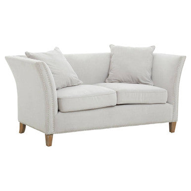 Orsina Sutton 2 Seater Grey Fabric Sofa with Stud Detail – Modern