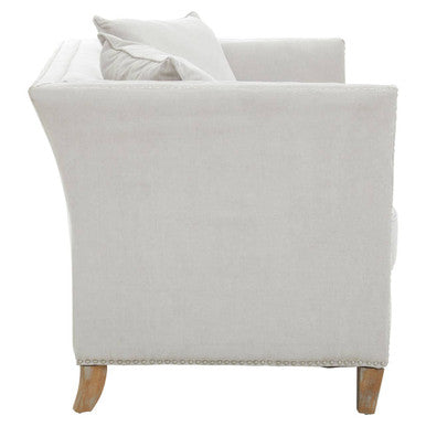 Orsina Sutton 2 Seater Grey Fabric Sofa with Stud Detail – Modern