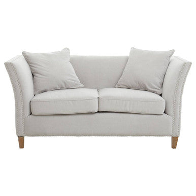 Orsina Sutton 2 Seater Grey Fabric Sofa with Stud Detail – Modern