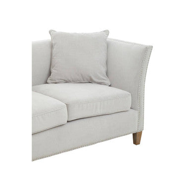 Orsina Sutton 2 Seater Grey Fabric Sofa with Stud Detail – Modern
