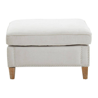 Orsina Sutton Grey Fabric Footstool – Square Upholstered Ottoman Stool