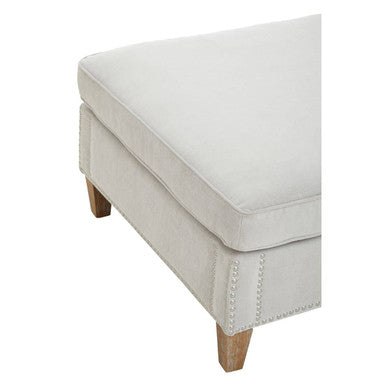 Orsina Sutton Grey Fabric Footstool – Square Upholstered Ottoman Stool