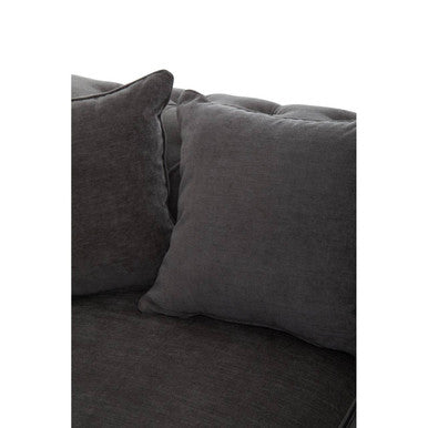 Orsina Spencer 3 Seater Grey Fabric Sofa with Wooden Legs