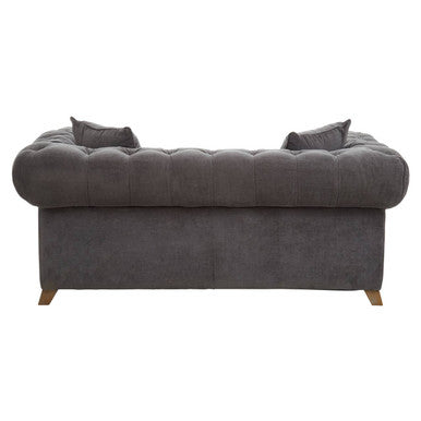 Orsina Spencer 2 Seater Grey Fabric Sofa | Tufted Back Loveseat