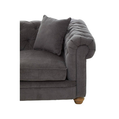 Orsina Spencer 2 Seater Grey Fabric Sofa | Tufted Back Loveseat