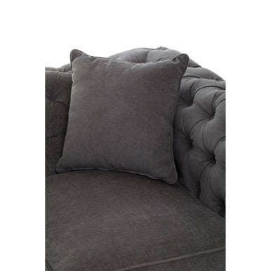 Orsina Spencer 2 Seater Grey Fabric Sofa | Tufted Back Loveseat
