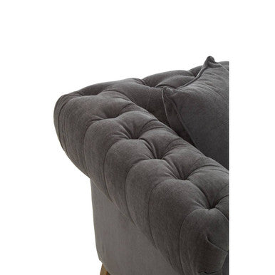 Orsina Spencer 2 Seater Grey Fabric Sofa | Tufted Back Loveseat