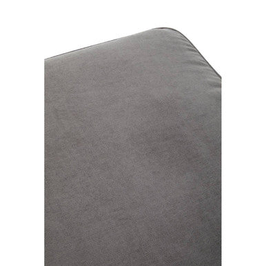 Orsina Spencer Grey Fabric Footstool – Round Ottoman with Brown Legs