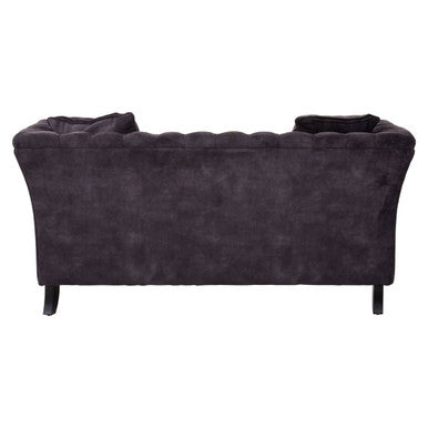 Orsina Sabrina 2 Seater Grey Velvet Sofa | Button Tufted Loveseat