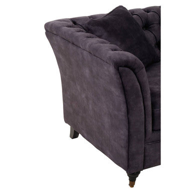 Orsina Sabrina 2 Seater Grey Velvet Sofa | Button Tufted Loveseat