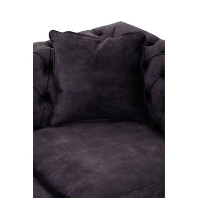 Orsina Sabrina 2 Seater Grey Velvet Sofa | Button Tufted Loveseat