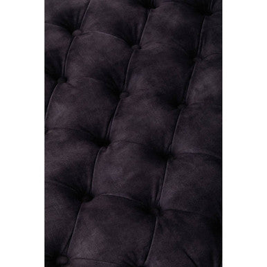 Orsina Sabrina Grey Velvet Ottoman – Tufted Footrest with Castor Wheels