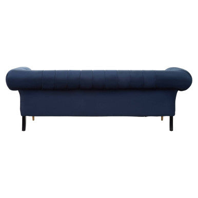 Orsina Siena 3 Seater Midnight Blue Velvet Sofa with Channel Tufting