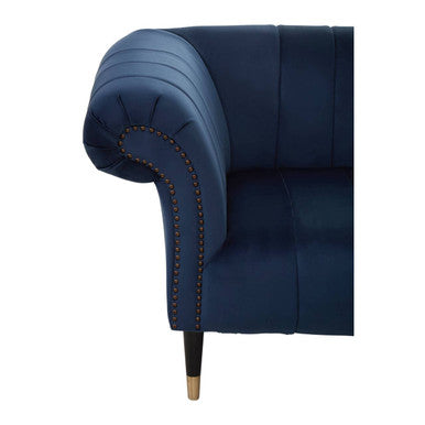 Orsina Siena 3 Seater Midnight Blue Velvet Sofa with Channel Tufting