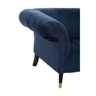 Orsina Siena 3 Seater Midnight Blue Velvet Sofa with Channel Tufting