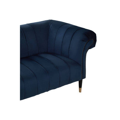 Orsina Siena 3 Seater Midnight Blue Velvet Sofa with Channel Tufting