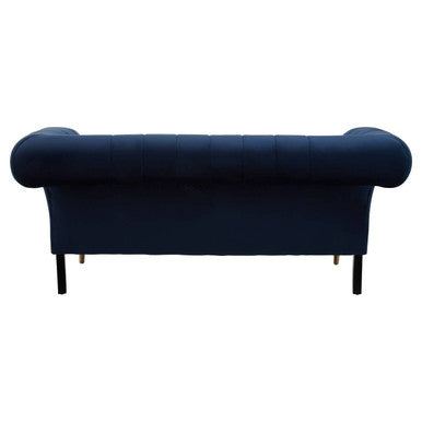Orsina Siena 2 Seater Midnight Blue Velvet Sofa | Channel Tufted