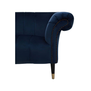 Orsina Siena 2 Seater Midnight Blue Velvet Sofa | Channel Tufted