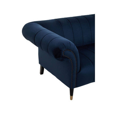Orsina Siena 2 Seater Midnight Blue Velvet Sofa | Channel Tufted