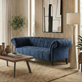 Orsina Siena 2 Seater Midnight Blue Velvet Sofa | Channel Tufted