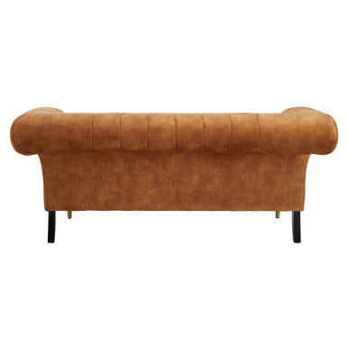 Orsina Siena Gold Velvet 2-Seater Sofa – Channel Tufted Loveseat