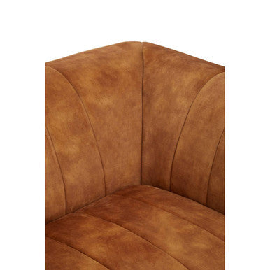 Orsina Siena Gold Velvet 2-Seater Sofa – Channel Tufted Loveseat