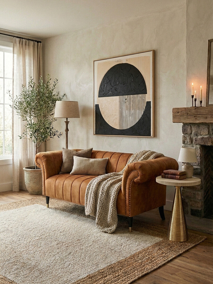 Orsina Siena Gold Velvet 2-Seater Sofa – Channel Tufted Loveseat