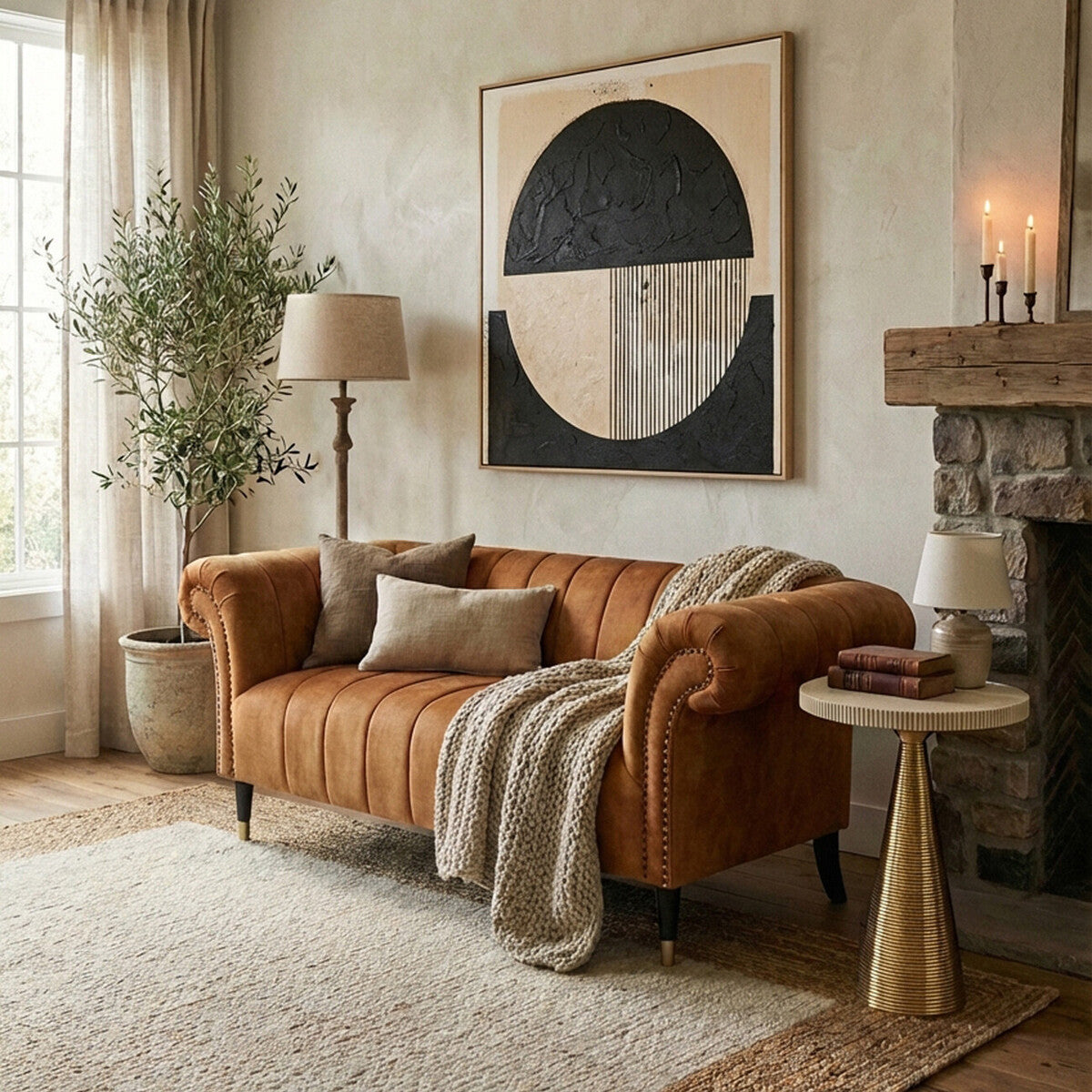 Orsina Siena Gold Velvet 2-Seater Sofa – Channel Tufted Loveseat