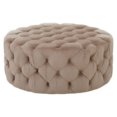 Orsina Suri Round Stool – Tufted Velvet Ottoman and Footrest