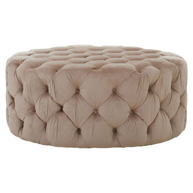 Orsina Suri Round Stool – Tufted Velvet Ottoman and Footrest