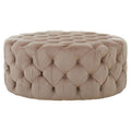 Orsina Suri Round Stool – Tufted Velvet Ottoman and Footrest