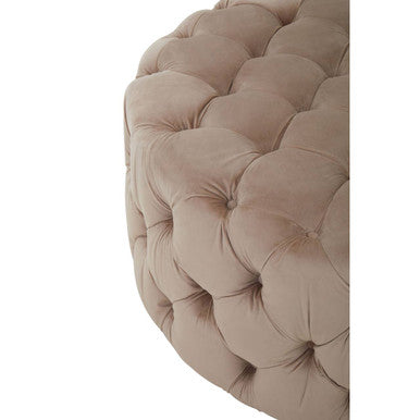 Orsina Suri Round Stool – Tufted Velvet Ottoman and Footrest