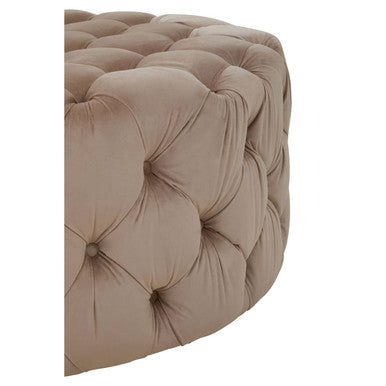 Orsina Suri Round Stool – Tufted Velvet Ottoman and Footrest