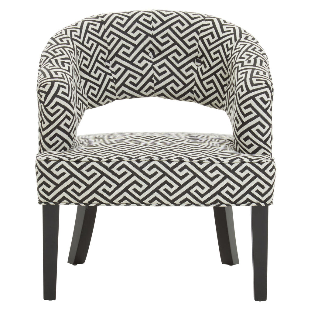 Orsina Regents Park Greek Key Cutout Lounge Chair – Black & White