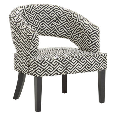 Orsina Regents Park Greek Key Cutout Lounge Chair – Black & White