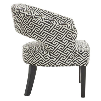 Orsina Regents Park Greek Key Cutout Lounge Chair – Black & White