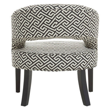Orsina Regents Park Greek Key Cutout Lounge Chair – Black & White