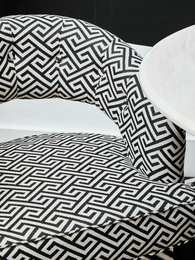 Orsina Regents Park Greek Key Cutout Lounge Chair – Black & White