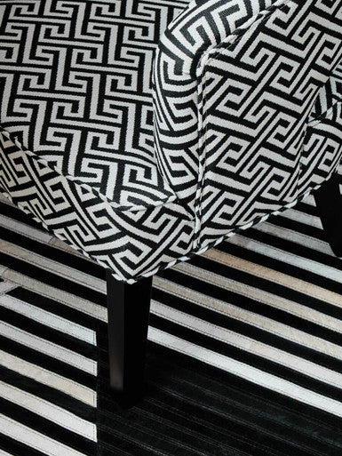 Orsina Regents Park Greek Key Cutout Lounge Chair – Black & White