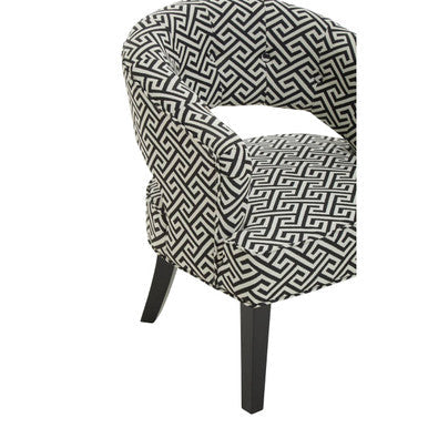 Orsina Regents Park Greek Key Cutout Lounge Chair – Black & White