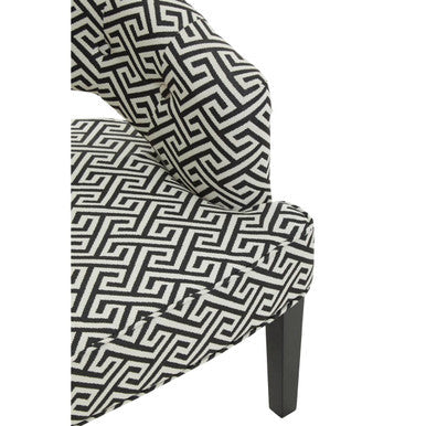 Orsina Regents Park Greek Key Cutout Lounge Chair – Black & White
