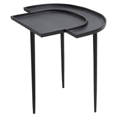 Orsina Simbolo Black Nickel Abstract Metal Side Table | Modern Frame
