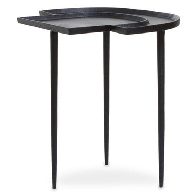 Orsina Simbolo Black Nickel Abstract Metal Side Table | Modern Frame