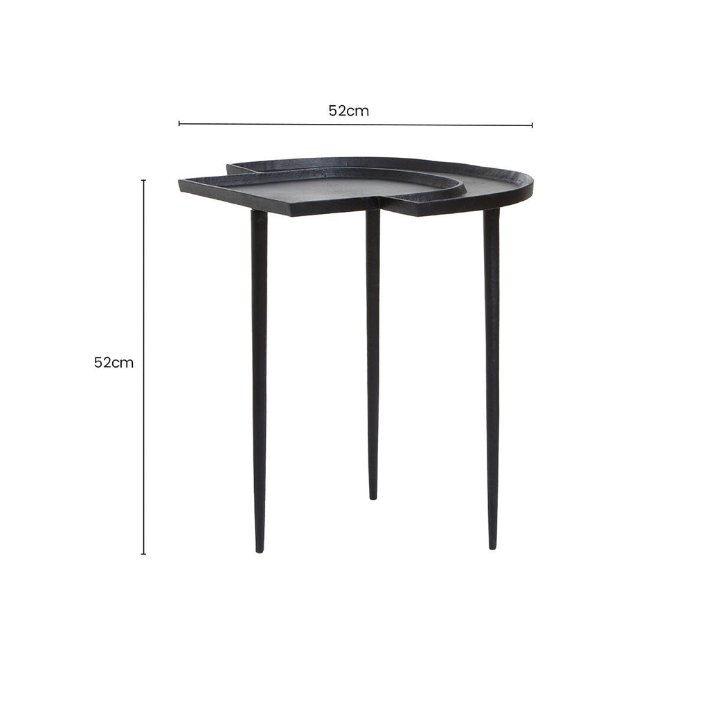 Orsina Simbolo Silver Side Table – Modern Metal Tray Top Accent Table