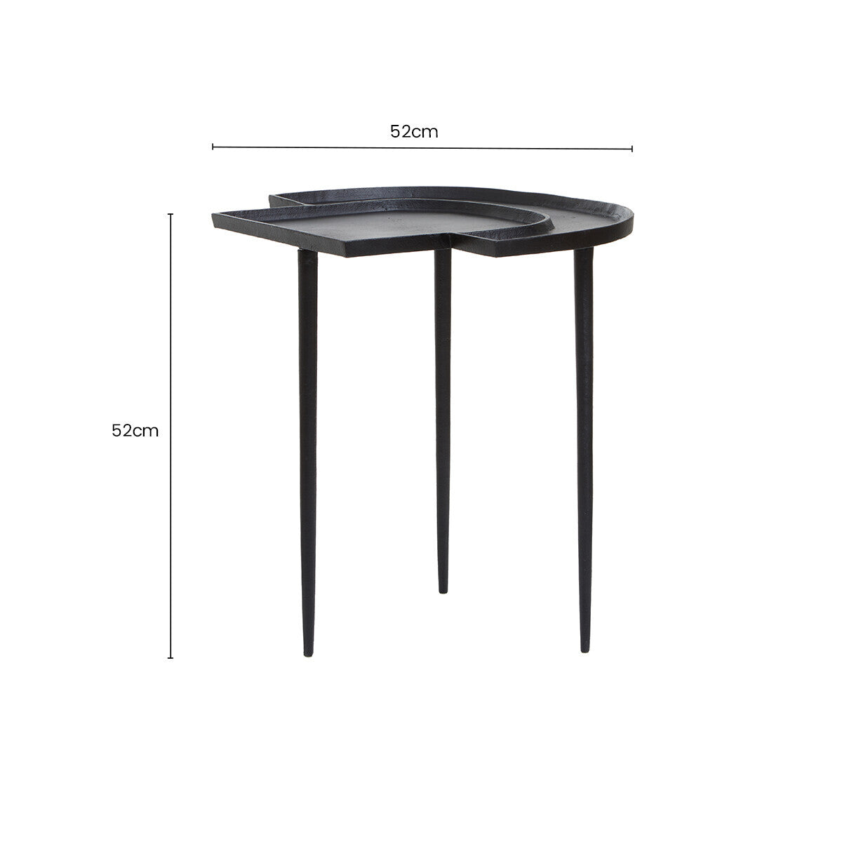 Orsina Simbolo Black Nickel Abstract Metal Side Table | Modern Frame